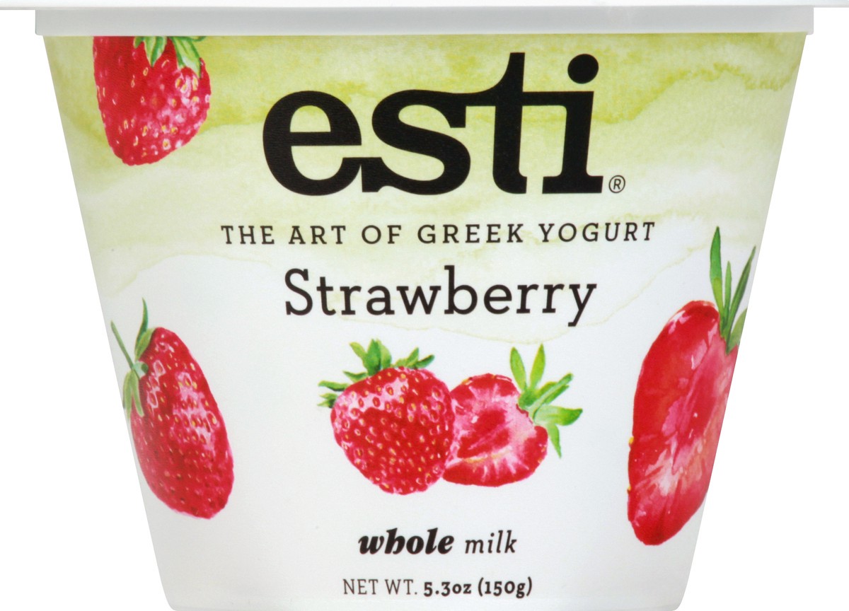 slide 12 of 13, esti Greek Whole Milk Strawberry Yogurt 5.3 oz, 5 oz