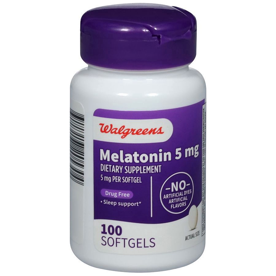 slide 4 of 5, Walgreens Melatonin Softgel 5mg, 100 ct