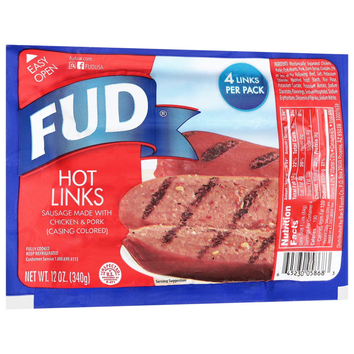 slide 13 of 14, FUD Hot Links 4 Each, 4 ct
