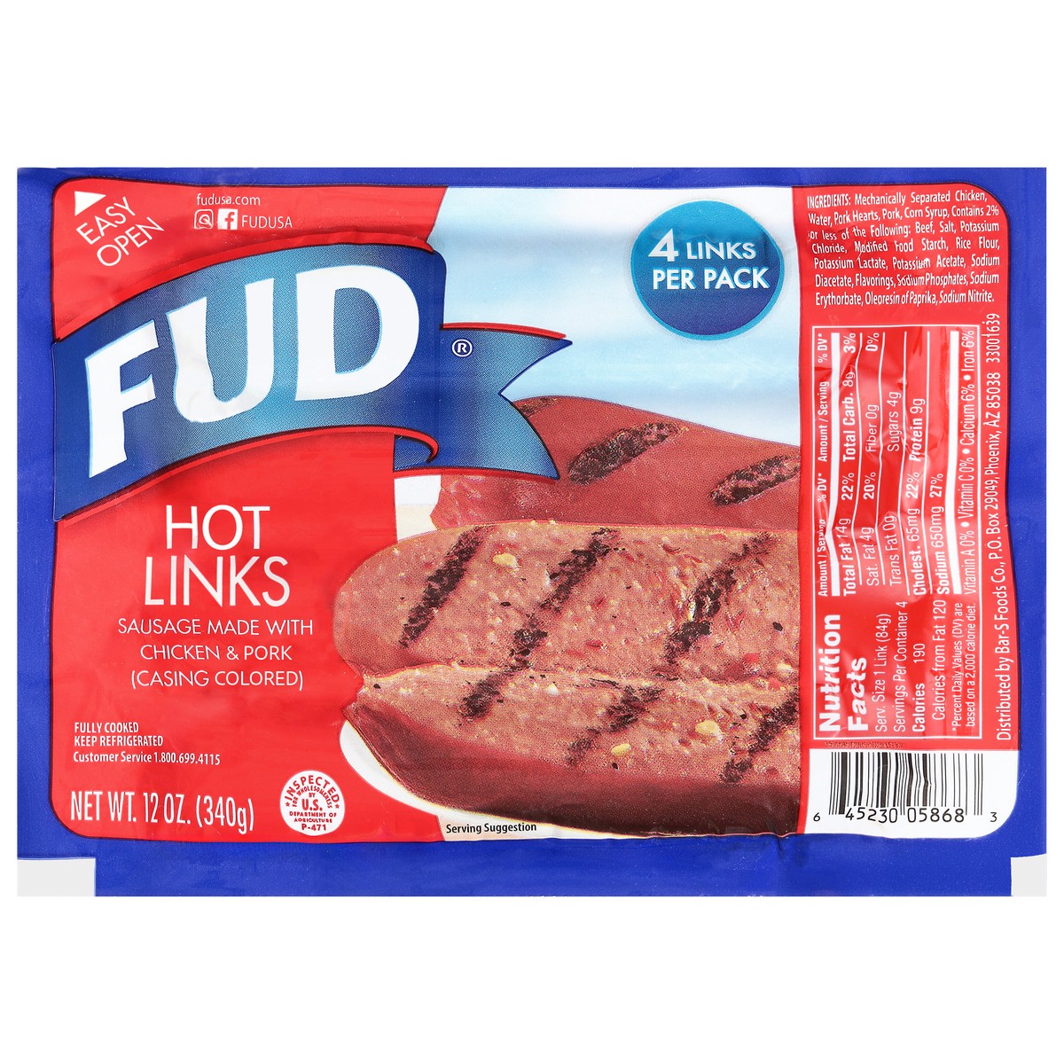 slide 12 of 14, FUD Hot Links 4 Each, 4 ct