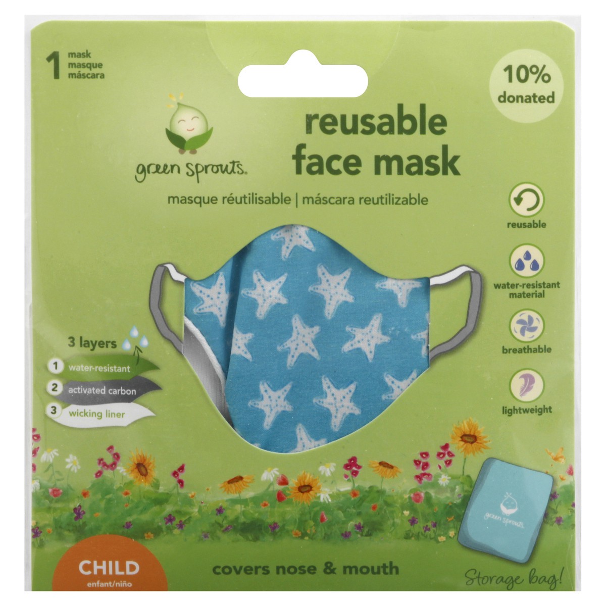 slide 8 of 10, Green Sprouts Child Reusable Face Mask 1 ea, 1 ct