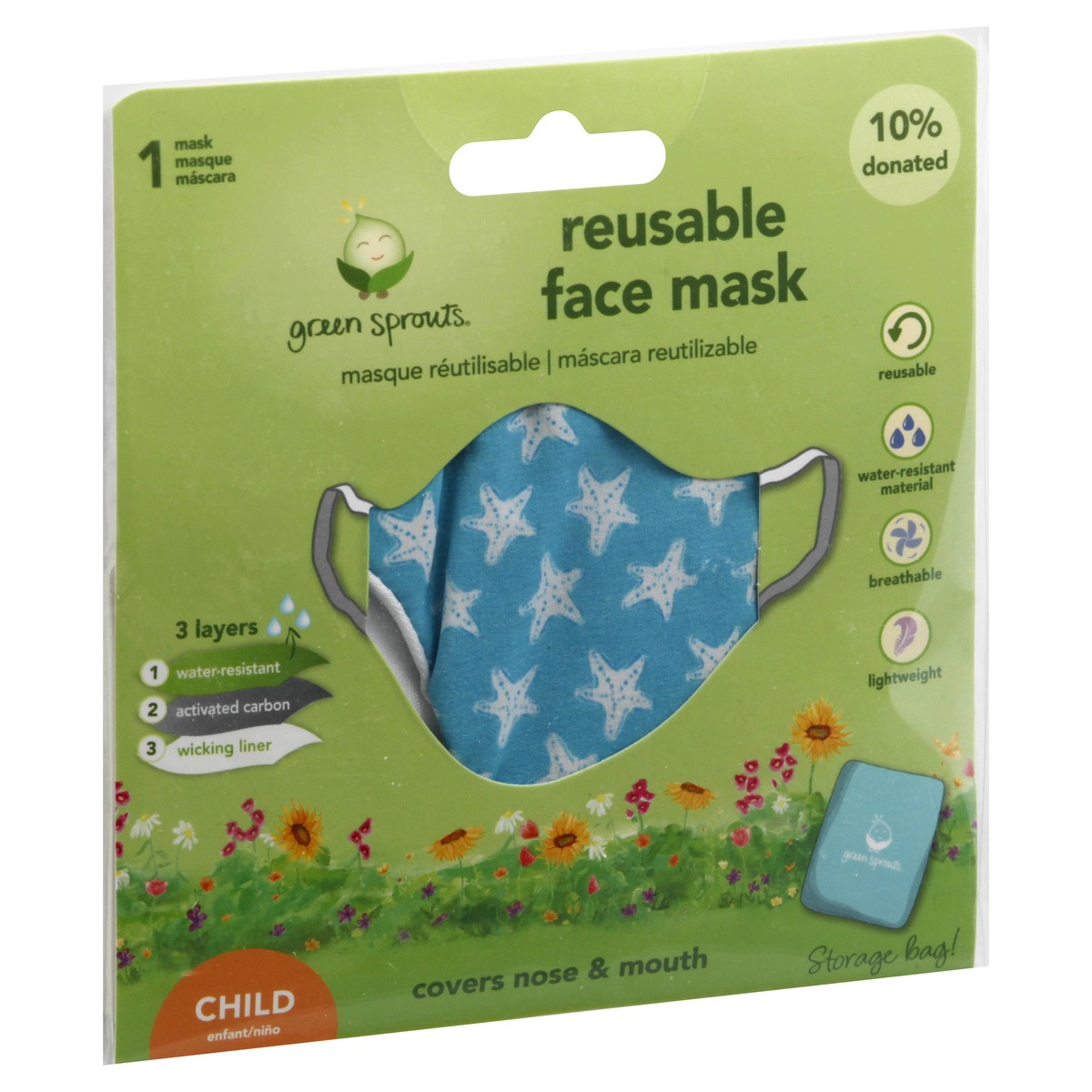 slide 6 of 10, Green Sprouts Child Reusable Face Mask 1 ea, 1 ct