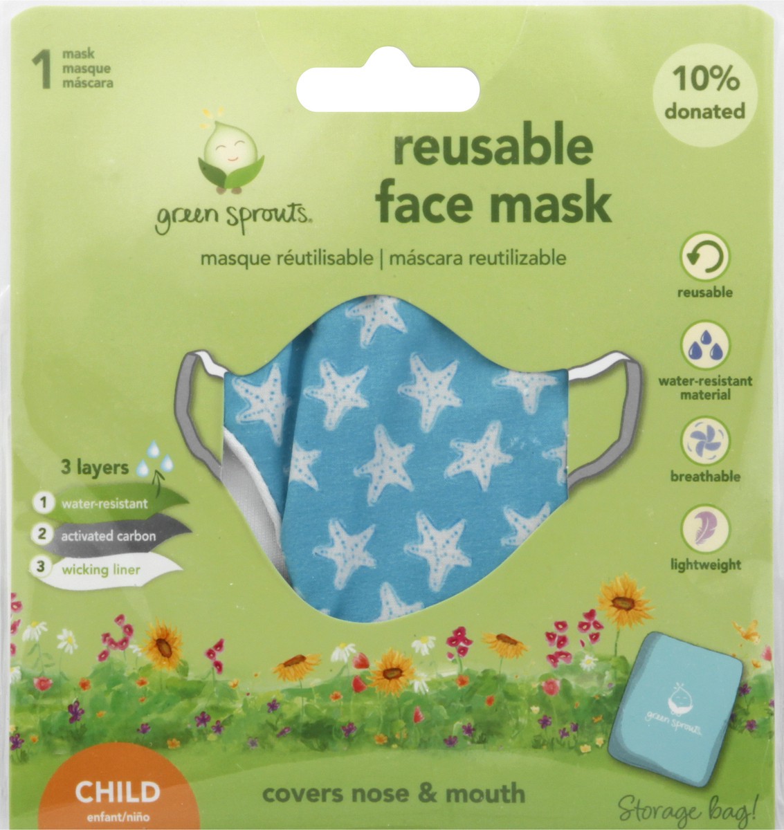 slide 1 of 10, Green Sprouts Child Reusable Face Mask 1 ea, 1 ct