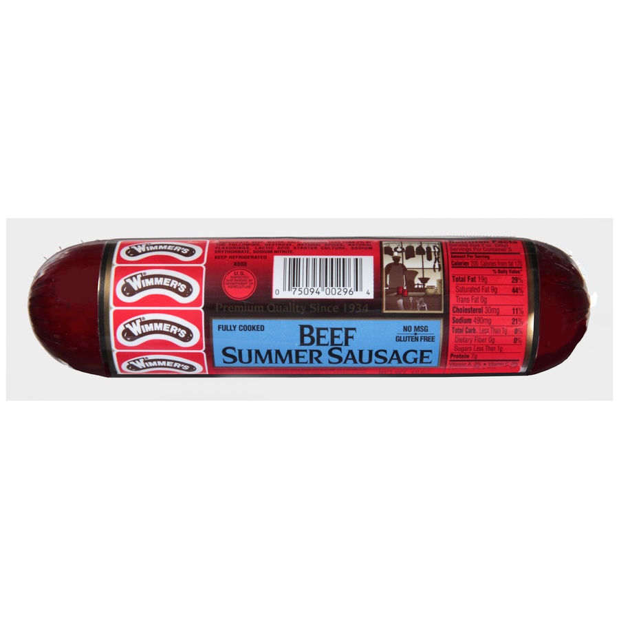 slide 1 of 6, Wimmer's Beef Summer Sausage Age, 10 oz