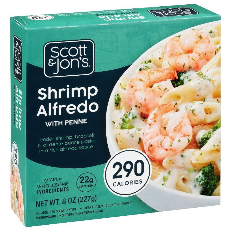 slide 5 of 8, Scott & Jon's Frozen Shrimp Alfredo Pasta Bowl - 8oz, 8 oz