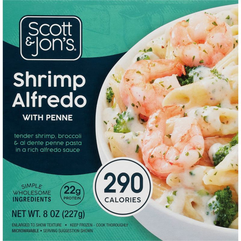 slide 6 of 8, Scott & Jon's Frozen Shrimp Alfredo Pasta Bowl - 8oz, 8 oz