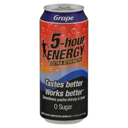 5-Hour Energy Extra Strength Grape Flavor Carbonated Beverage 16 fl oz