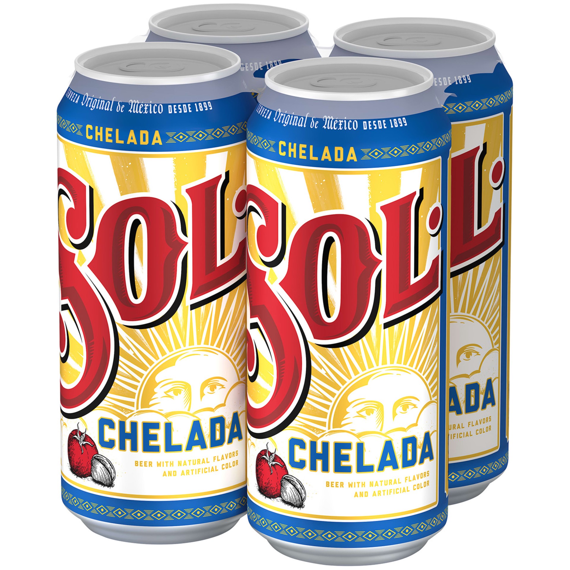 slide 2 of 5, Sol Chelada Flavored Mexican Beer, 4 Pack, 16 fl oz Cans, 3.5% ABV, 16 fl oz