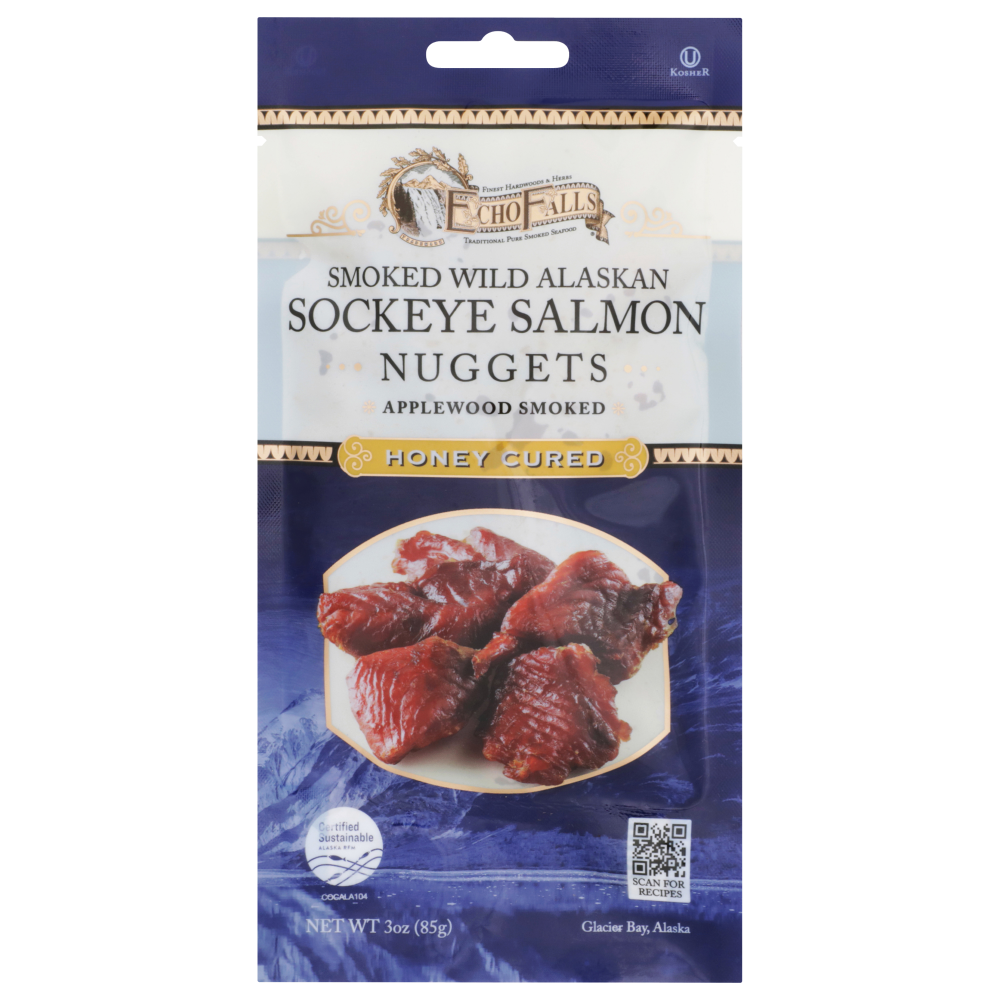 slide 1 of 2, Ocean Beauty Echo Falls Sockeye Salmon Candy Nuggets, 3 oz