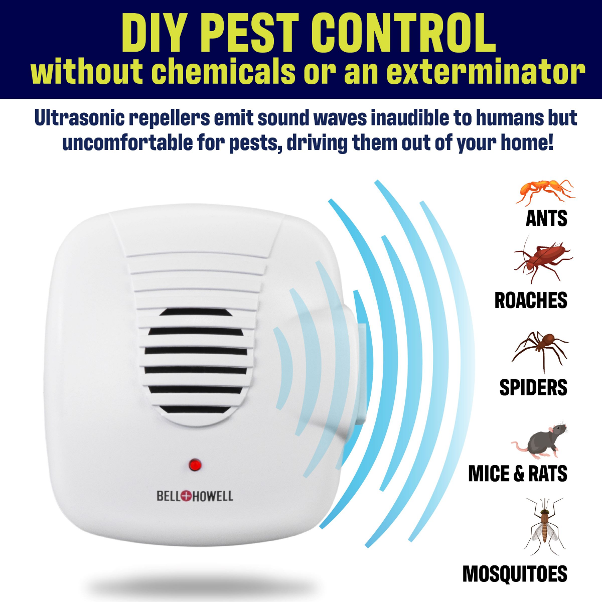 slide 13 of 13, Bell and Howell pest repeller- 6 pack, 6 ct