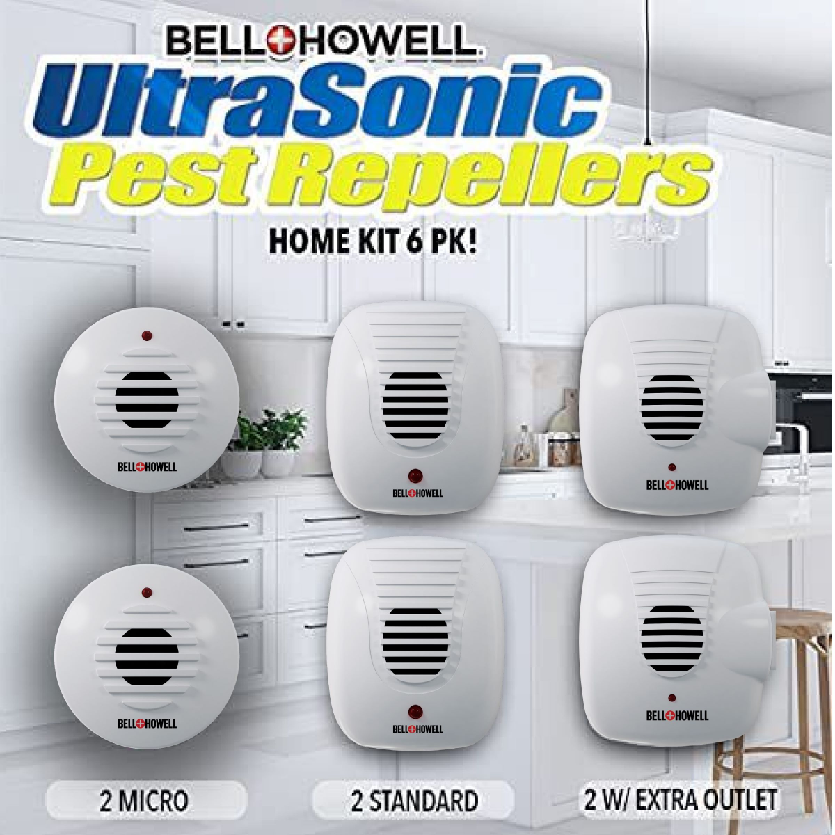 slide 1 of 13, Bell and Howell pest repeller- 6 pack, 6 ct