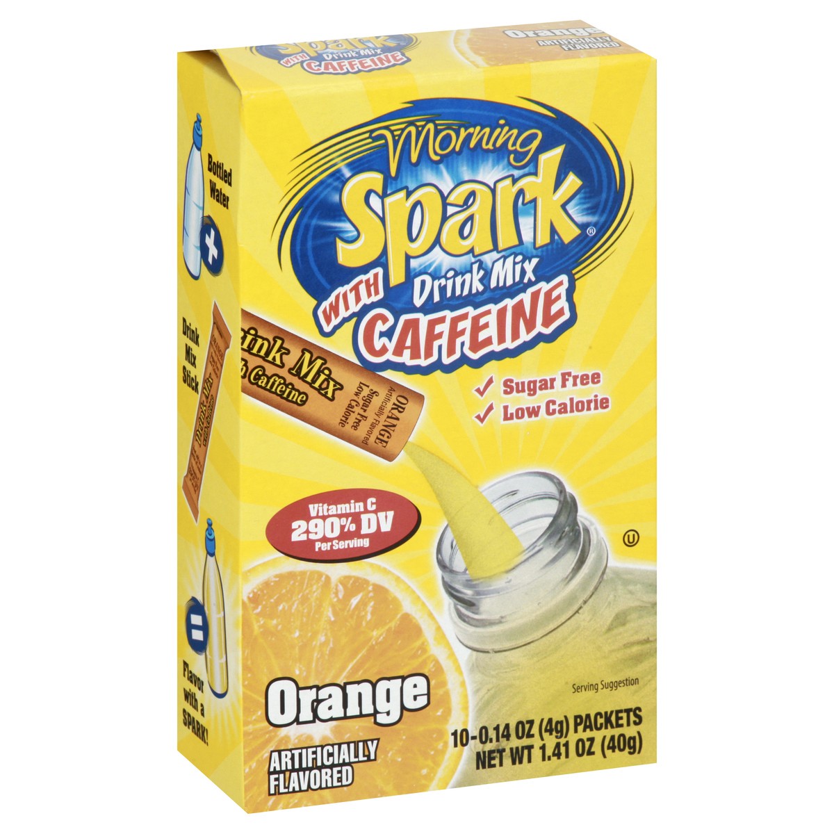 slide 9 of 13, Morning Spark with Caffeine Orange Drink Mix - 10 ct, 10 ct