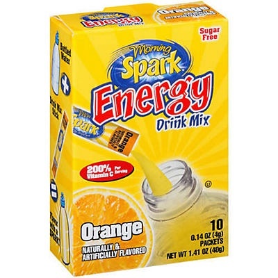 slide 1 of 1, Morning Spark Energy Drink Mix - Orange, 10 ct