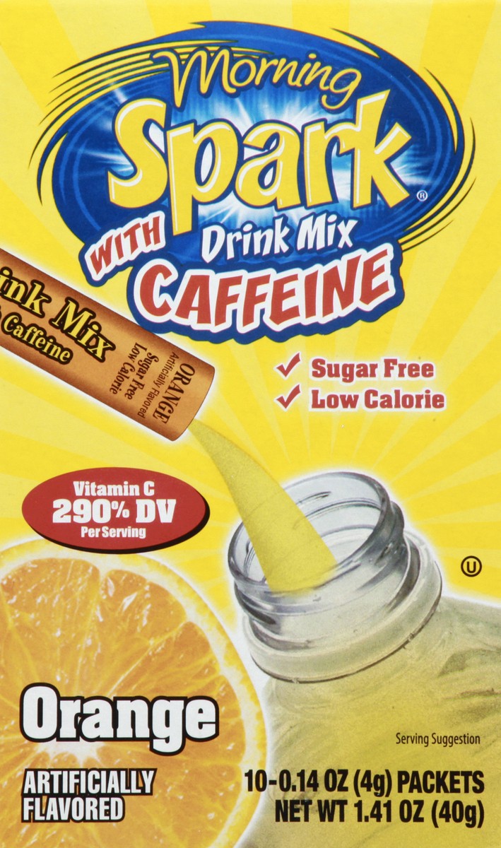 slide 3 of 13, Morning Spark with Caffeine Orange Drink Mix - 10 ct, 10 ct