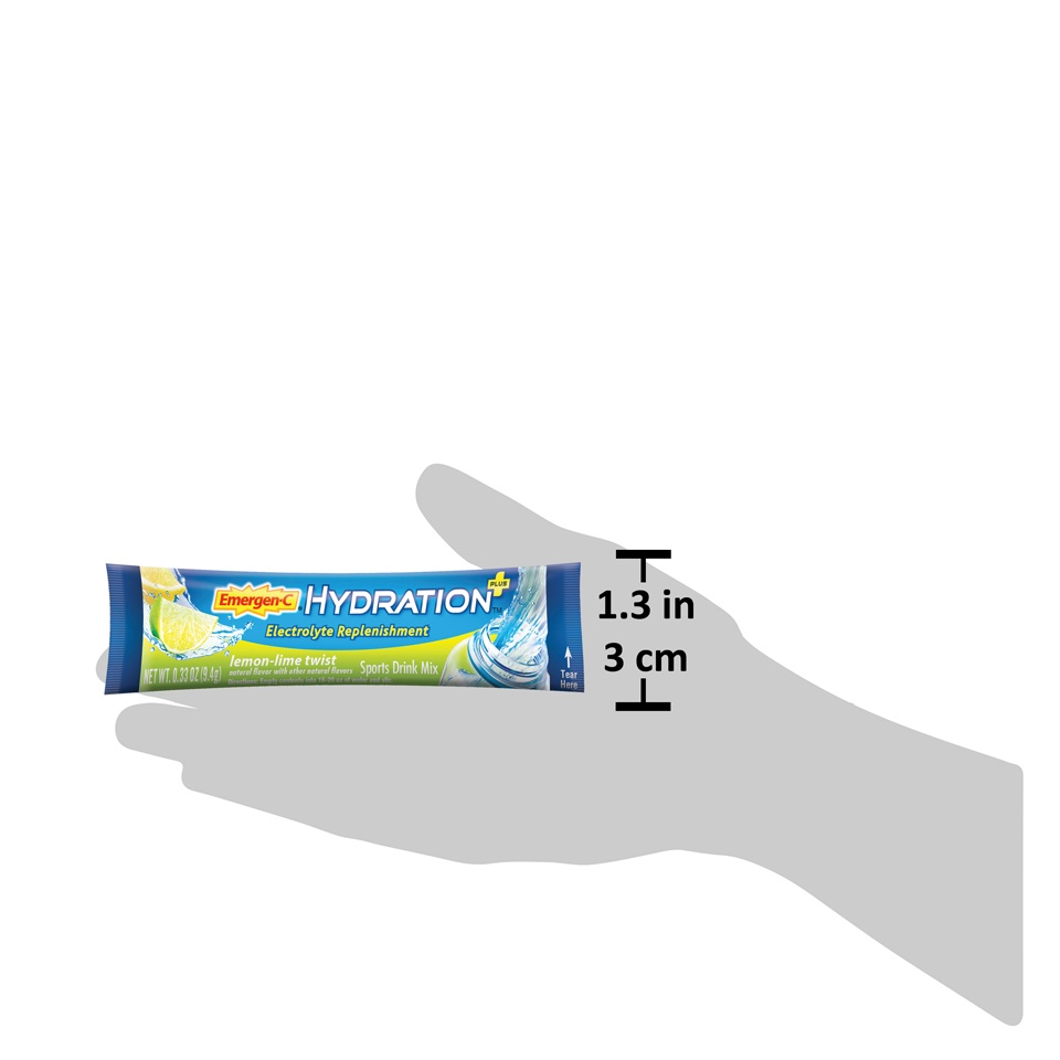 slide 6 of 8, Emergen-C Electrolyte Hydration Lemon-Lime Electrolyte Replenishment Drink Mix, 18 ct