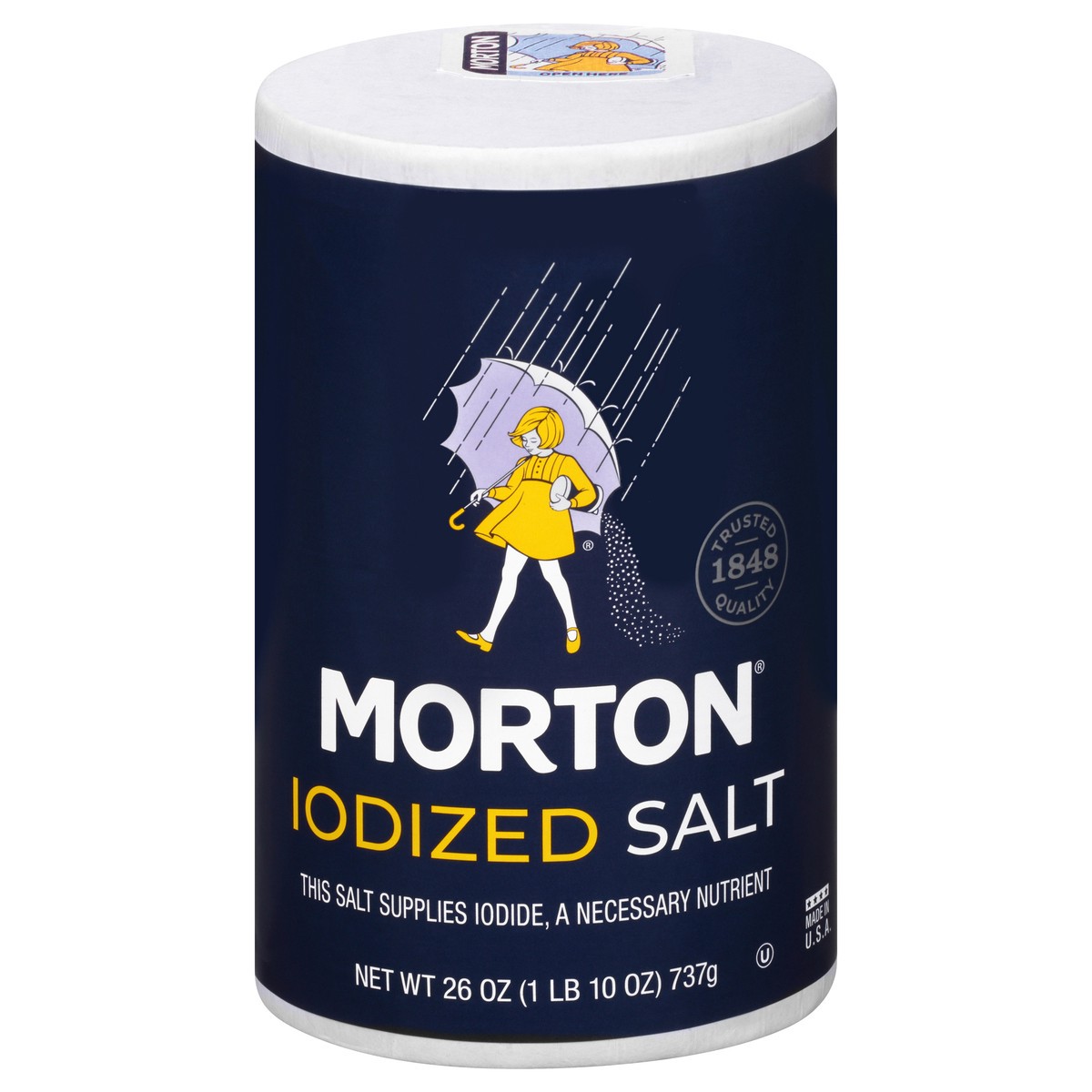 slide 1 of 18, Morton Salt, Iodized, 26 OZ Round Can, 26 oz