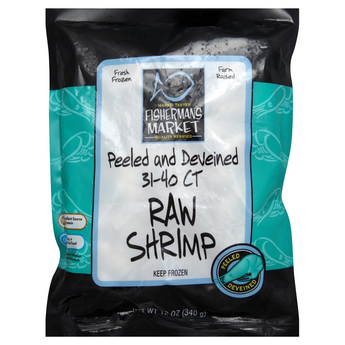 slide 6 of 6, Harris Teeter Fishermans Market P&D Raw Shrimp - 31-40, 12 oz