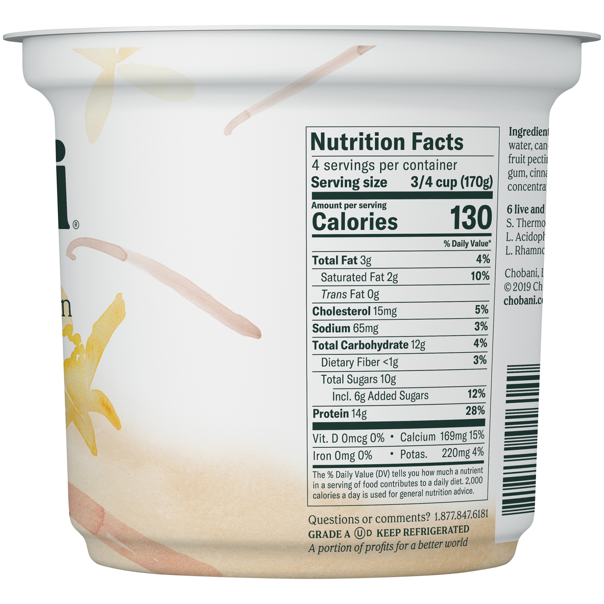 Chobani Vanilla Yogurt Nutrition Label Besto Blog