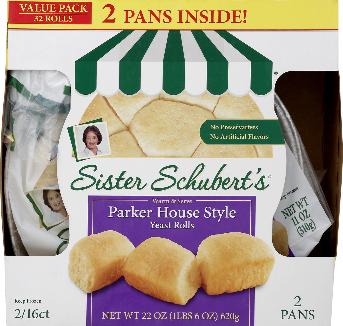 slide 3 of 6, Sister Schubert's Parker House Style Yeast Rolls 2-16 ct Packs, 2 ct