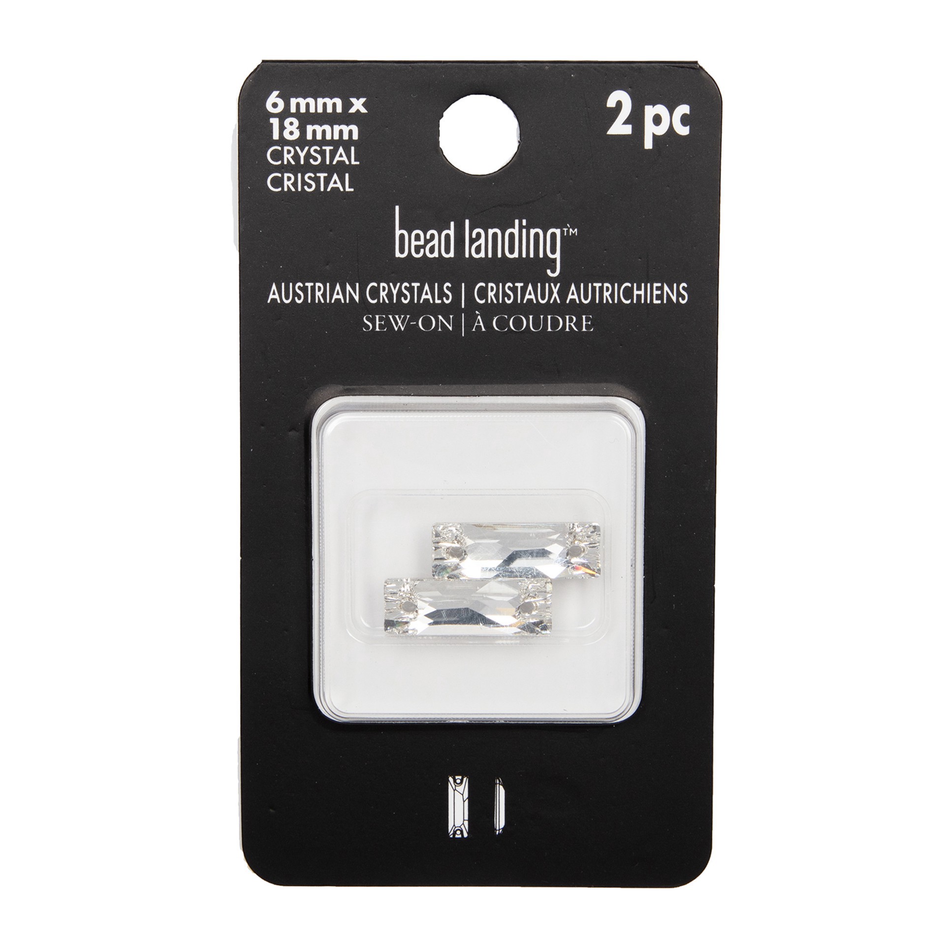 slide 5 of 5, 18mm Baguette Sew-On Austrian Crystals By Bead Landing, 2ct., 18mm