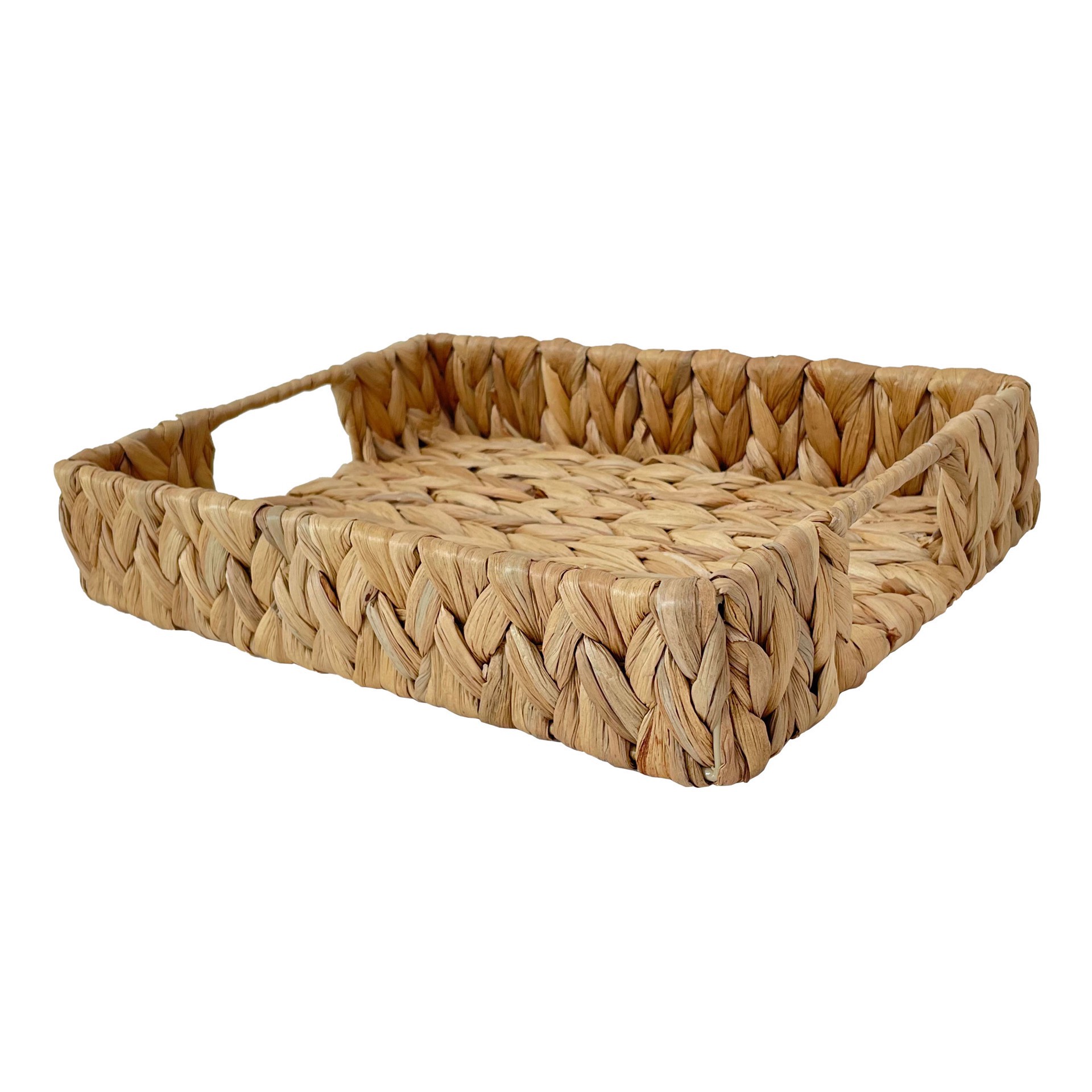 slide 2 of 3, Natural Braided Water Hyacinth Tray With Handles By Ashland, 12.6 in x 8.7 in x 2.4 in