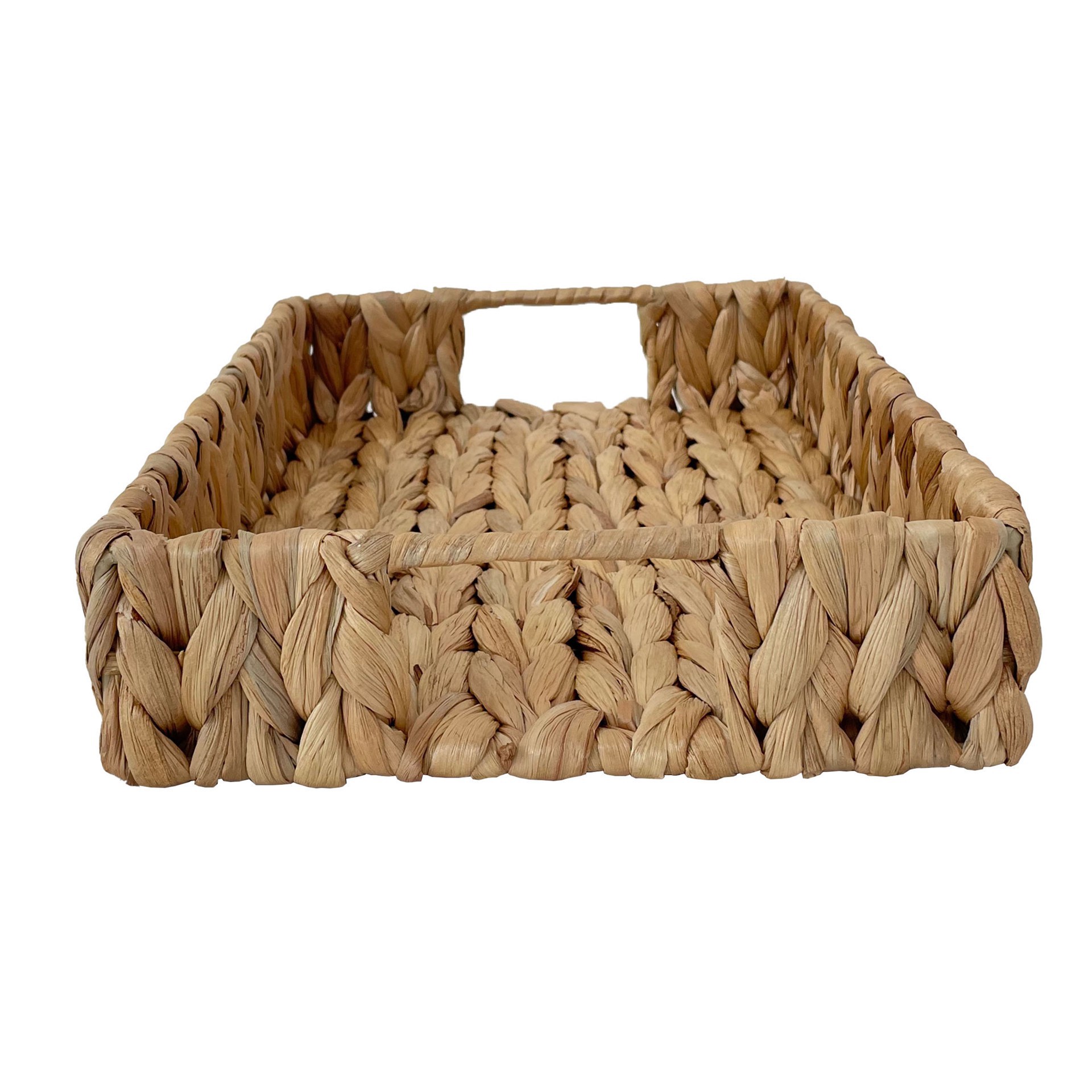 slide 3 of 3, Natural Braided Water Hyacinth Tray With Handles By Ashland, 12.6 in x 8.7 in x 2.4 in
