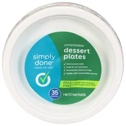 Simply Done Compostable 7 Inch Dessert Plates 35 Each