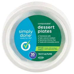 Simply Done Compostable 7 Inch Dessert Plates 35 Each