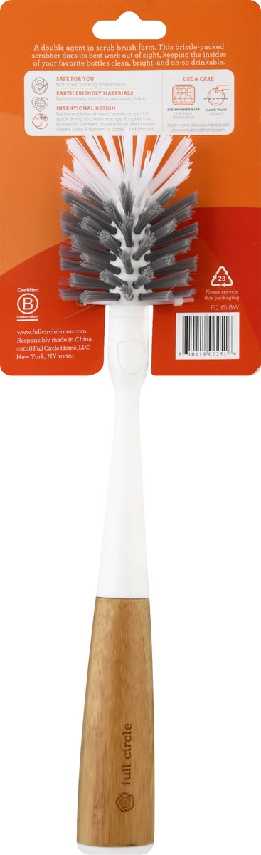 slide 8 of 9, Full Circle Clean Reach Replaceable Bottle Brush - White, 1 ct