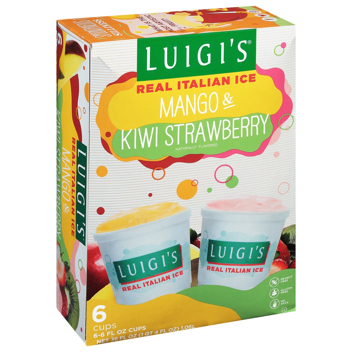 slide 6 of 9, Luigi's Mango & Kiwi Strawberry Italian Ice 6 - 6 fl oz Cups, 6 ct