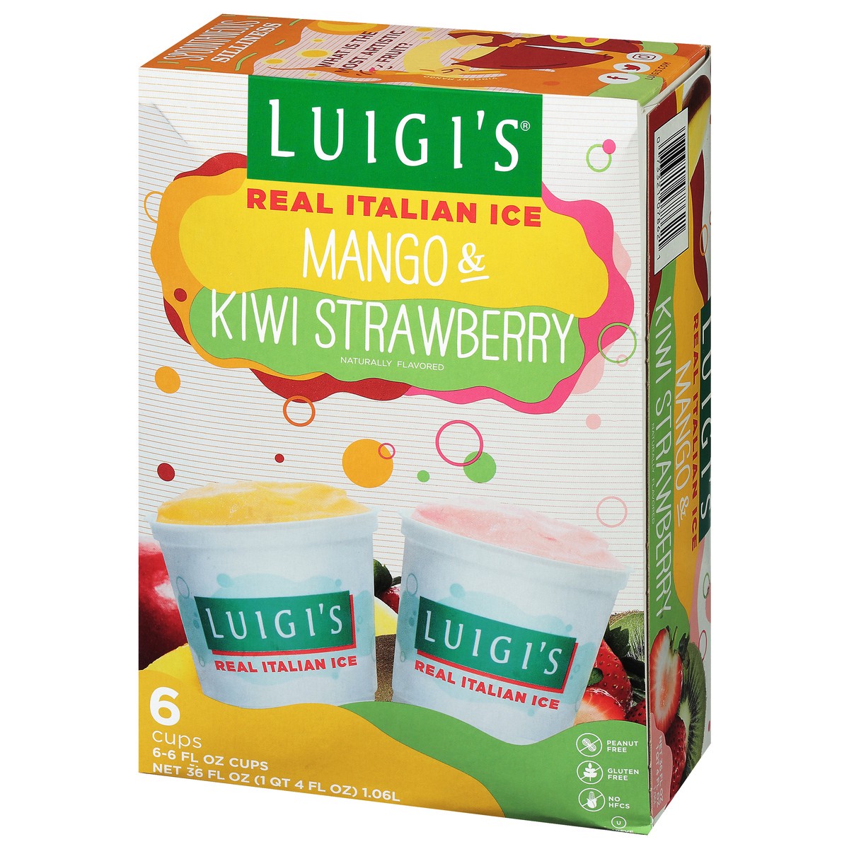 slide 9 of 9, Luigi's Mango & Kiwi Strawberry Italian Ice 6 - 6 fl oz Cups, 6 ct