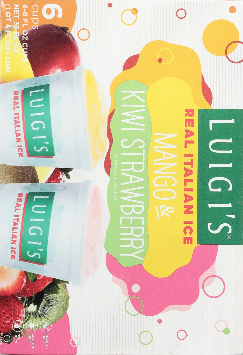 slide 3 of 9, Luigi's Mango & Kiwi Strawberry Italian Ice 6 - 6 fl oz Cups, 6 ct