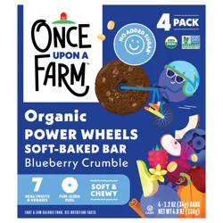 Once Upon A Farm Organic Power Wheels Soft Baked Kids' Bar Multipack, Blueberry Crumble, 4pk