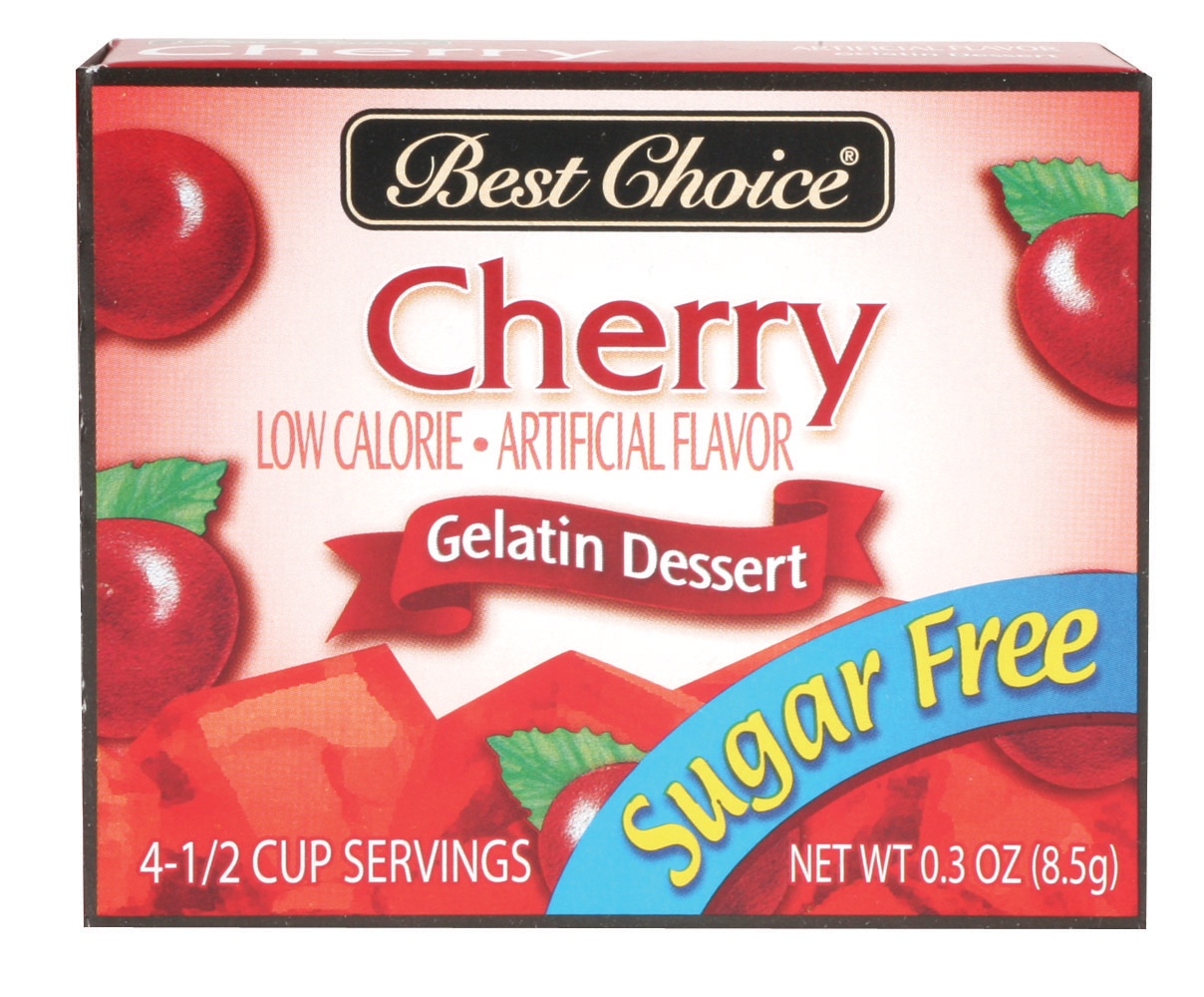 slide 1 of 1, Best Choice Sugar Free Cherry Gelatin, 1 ct