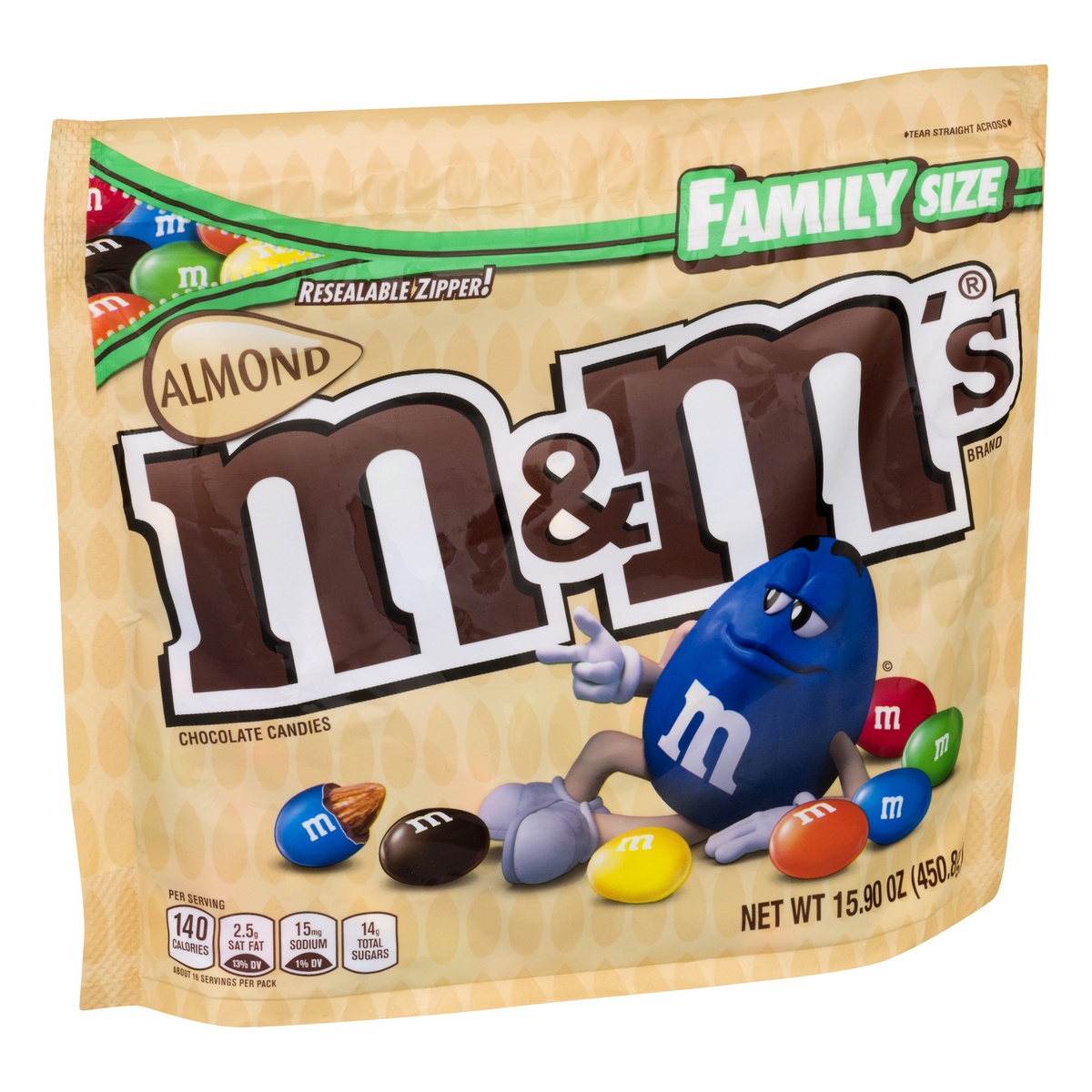 slide 2 of 11, M&M'S Almond Milk Chocolate Candy, Family Size, 15.9 oz