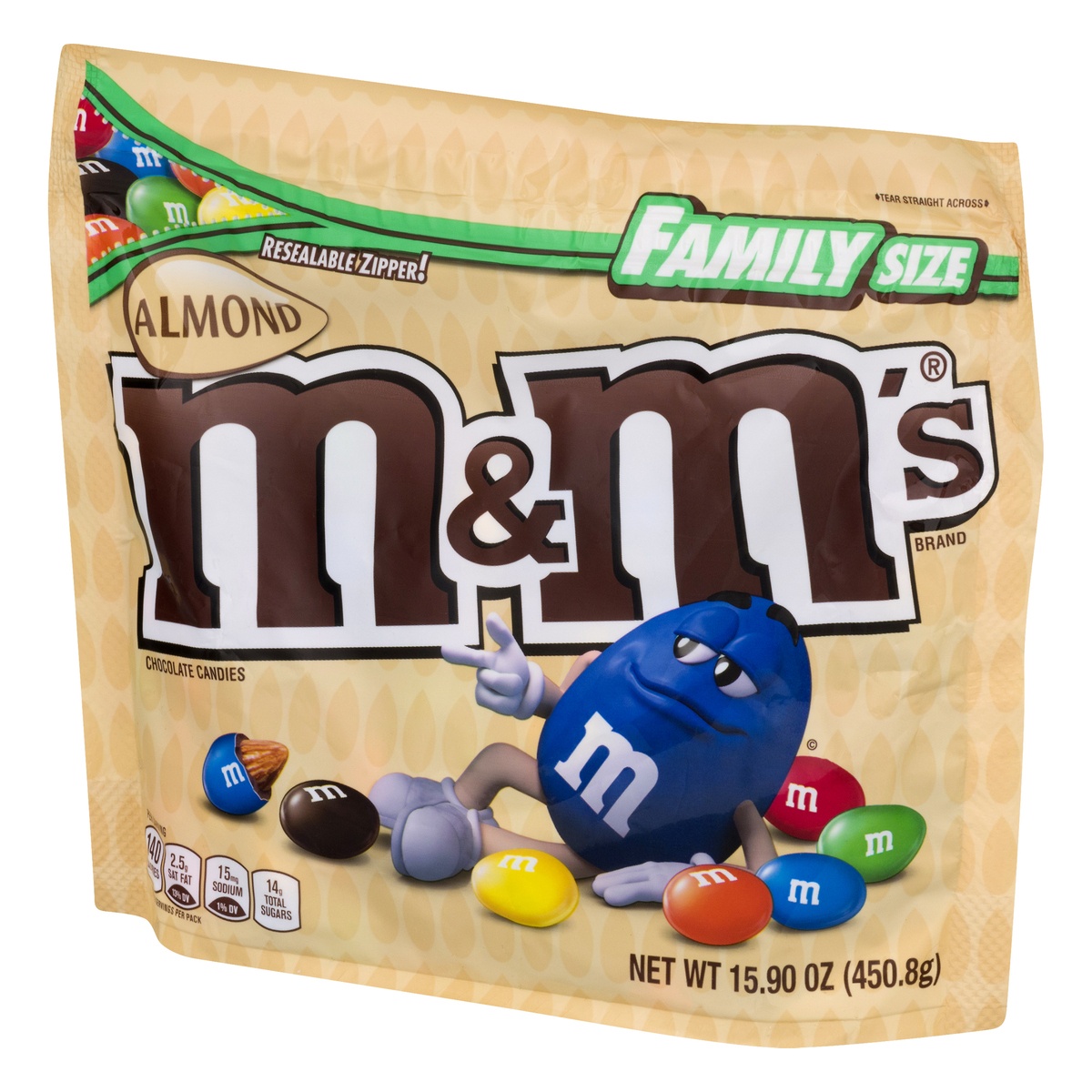 slide 3 of 11, M&M'S Almond Milk Chocolate Candy, Family Size, 15.9 oz