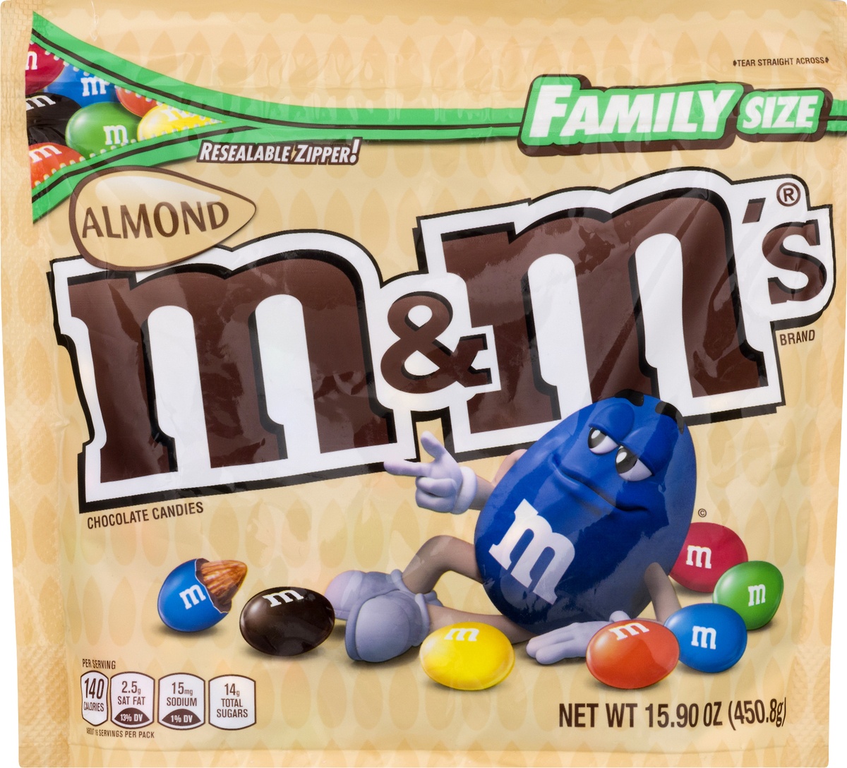 slide 9 of 11, M&M'S Almond Milk Chocolate Candy, Family Size, 15.9 oz