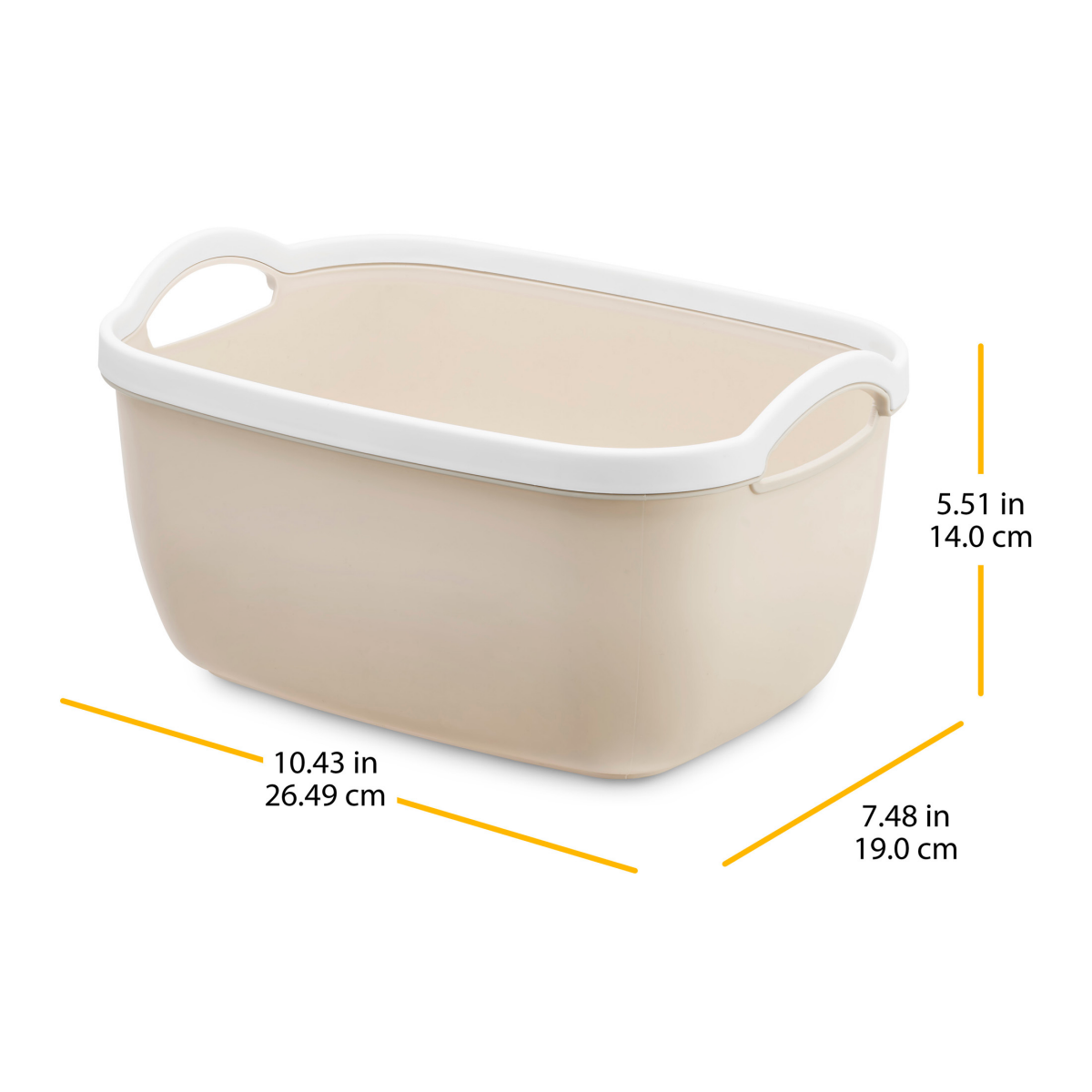 slide 8 of 13, Whitmor Two Tone Oval Tote Med White/French Oak, 1 ct