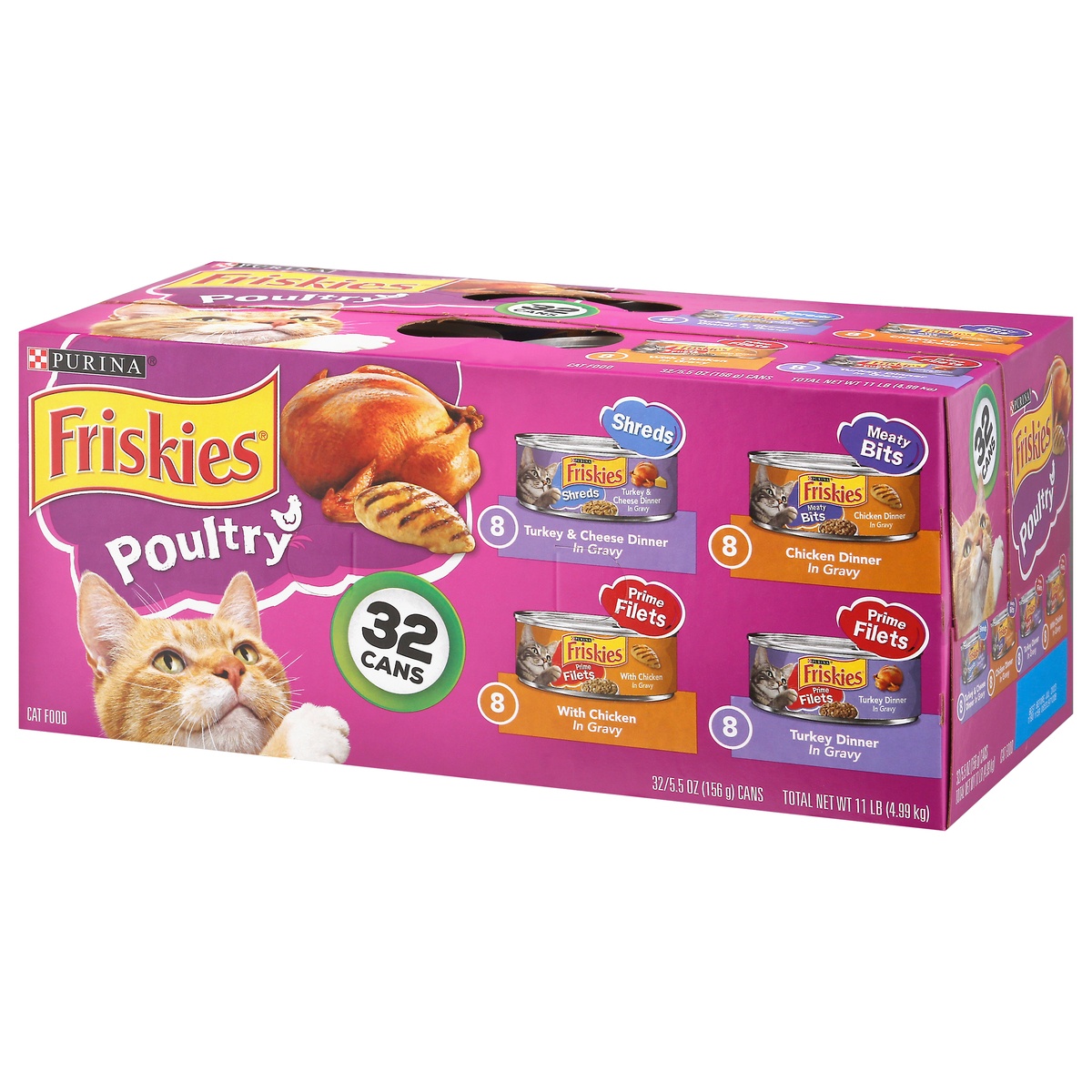 slide 3 of 10, Friskies Poultry Variety Pack Wet Cat Food, 32 ct