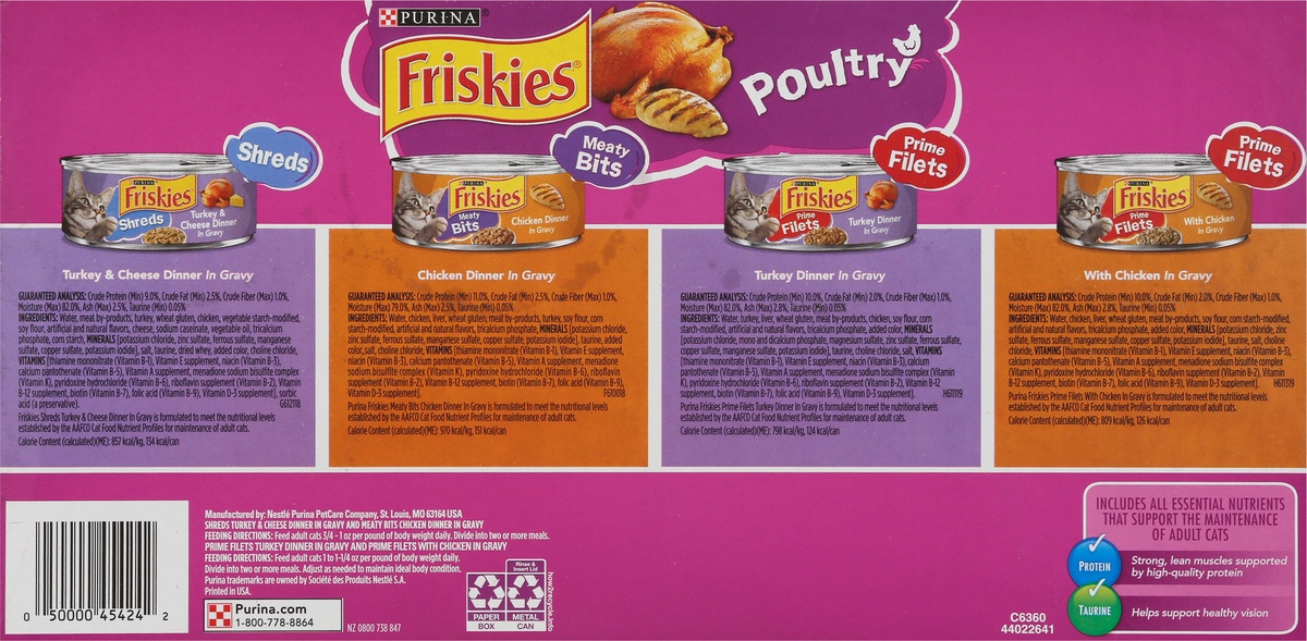 slide 7 of 10, Friskies Poultry Variety Pack Wet Cat Food, 32 ct