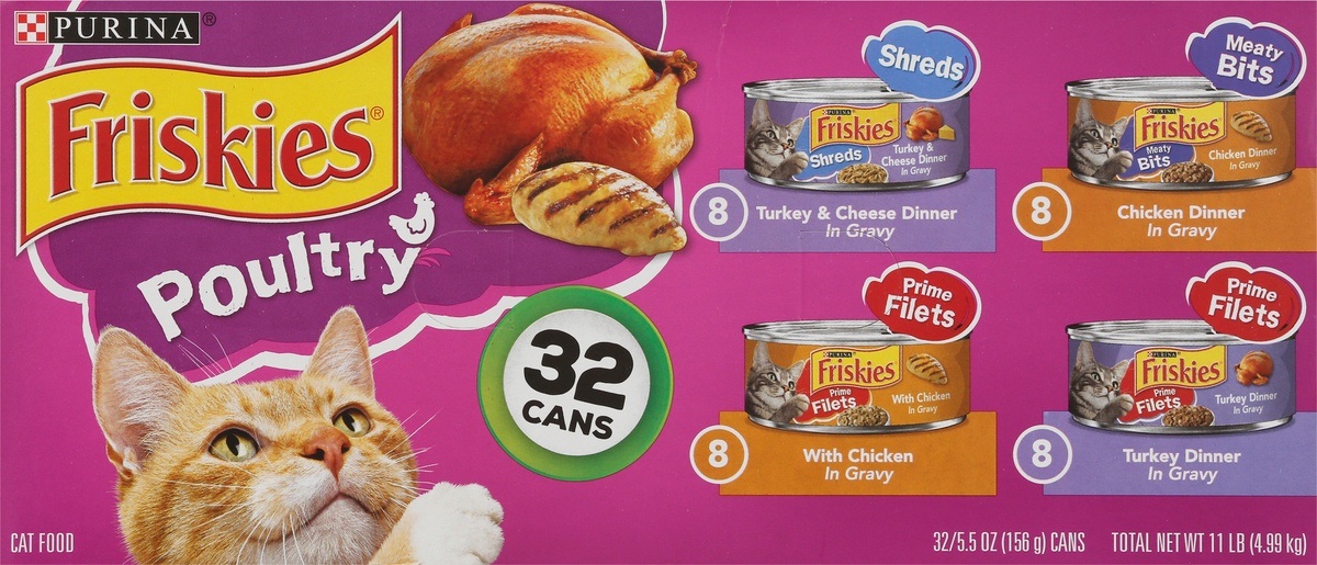 slide 8 of 10, Friskies Poultry Variety Pack Wet Cat Food, 32 ct