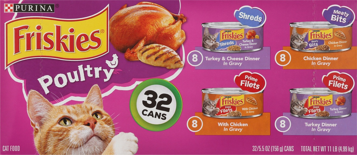 slide 9 of 10, Friskies Poultry Variety Pack Wet Cat Food, 32 ct