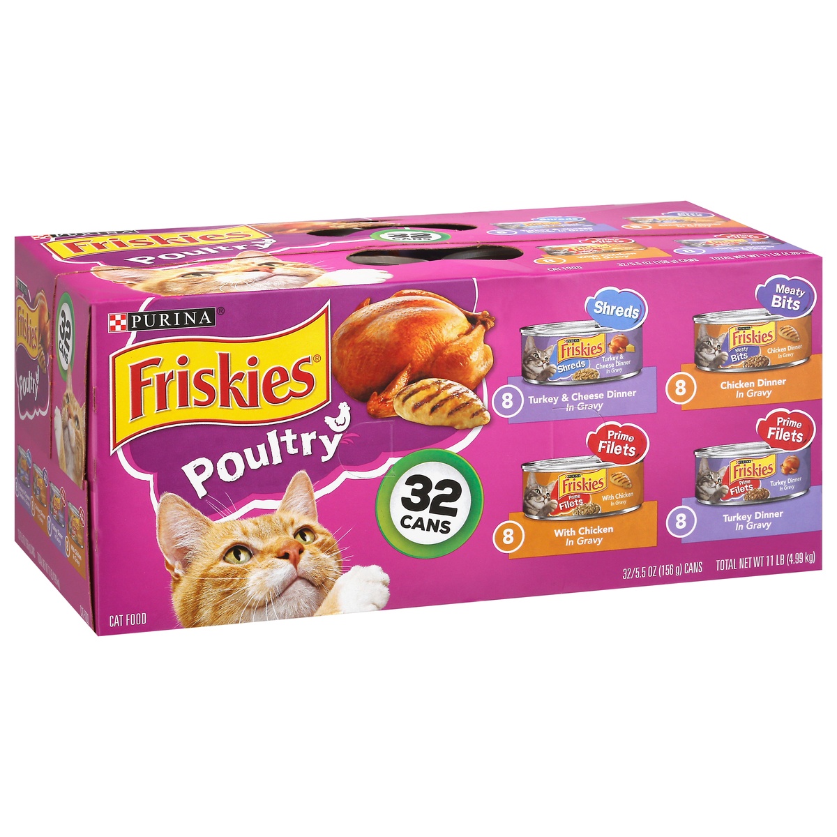 slide 10 of 10, Friskies Poultry Variety Pack Wet Cat Food, 32 ct