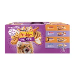 Purina Friskies Gravy Wet Cat Food Variety Pack, Poultry Shreds, Meaty Bits & Prime Filets