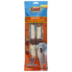 Cadet 4 in 1 Beef Hide Gourmet Premium Shish Kabobs Dog Treats X-Large 2 Pack 2 ea