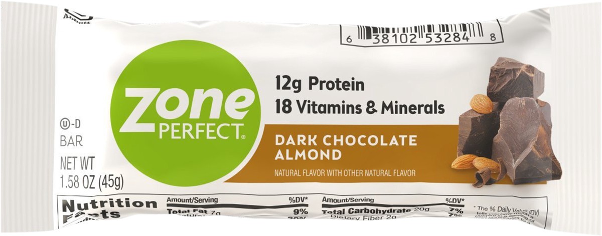 slide 3 of 5, Zone Perfect Dark Choc Almond Bar, 1.58 oz