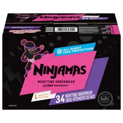 Pampers Ninjamas Nighttime Bedwetting Underwear Girl, Size 8, 34 Count