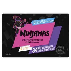 Pampers Ninjamas Nighttime Bedwetting Underwear Girl, Size 8, 34 Count