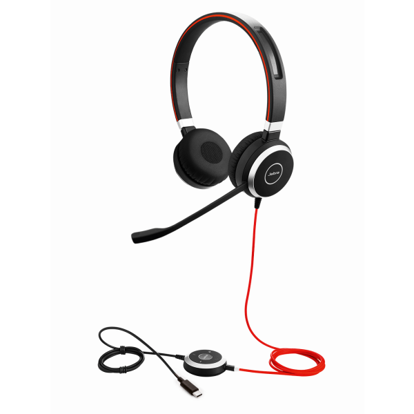 slide 4 of 9, Jabra Evolve 40 Uc Sme Headset - Stereo - Mini-Phone (3.5Mm) - Wired - Over-The-Head - Binaural - Supra-Aural - Noise Canceling, 1 ct
