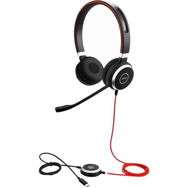 slide 6 of 9, Jabra Evolve 40 Uc Sme Headset - Stereo - Mini-Phone (3.5Mm) - Wired - Over-The-Head - Binaural - Supra-Aural - Noise Canceling, 1 ct